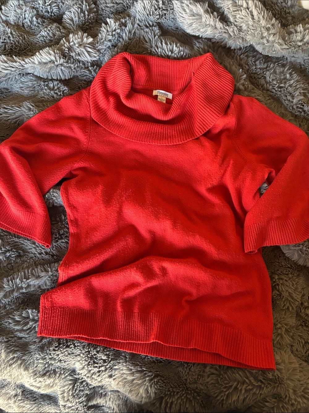 Women's Red Cowl Neck Sweater - Brand: none